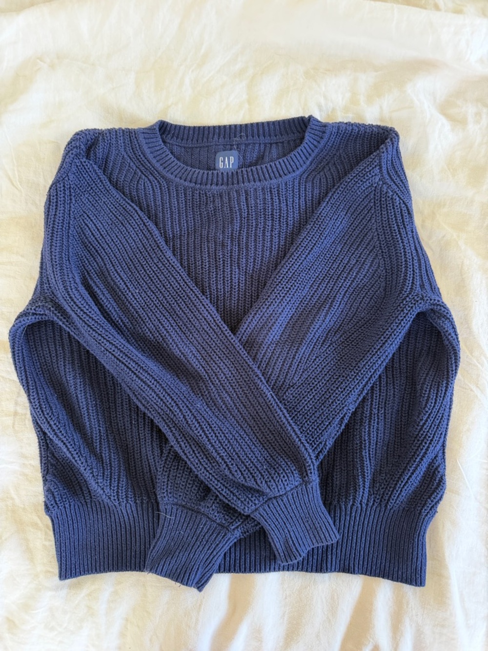 GAP Women’s Navy Blue Ribbed Crewneck Sweater